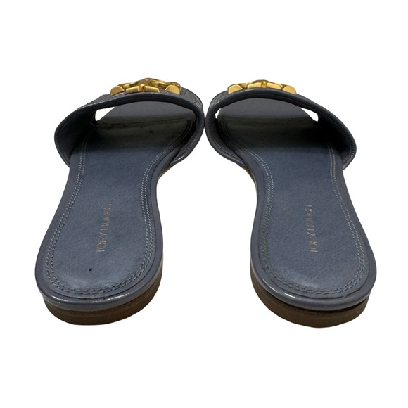 Tory Burch Eleanor Slide Leather in Dark Lotus Purple Woman’s 6 - Picture 4 of 7